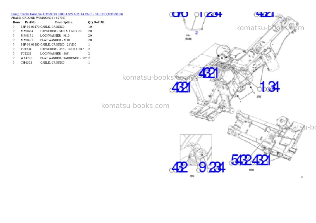 Komatsu AFE59-HG 930E-4 S/N A32114 VALE - SALOBO Parts catalog cover Page 8