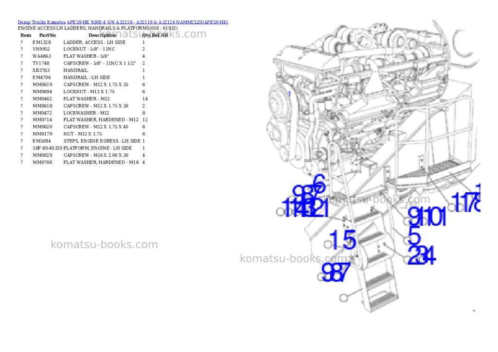 Komatsu AFE59-HK 930E-4 S/N A32118 - A32119 & A32124 NAMMULDI Parts catalog cover Page 9 Komatsu AFE59-HK 930E-4 S/N A32118 - A32119 & A32124 NAMMULDI Parts catalog cover Page 9