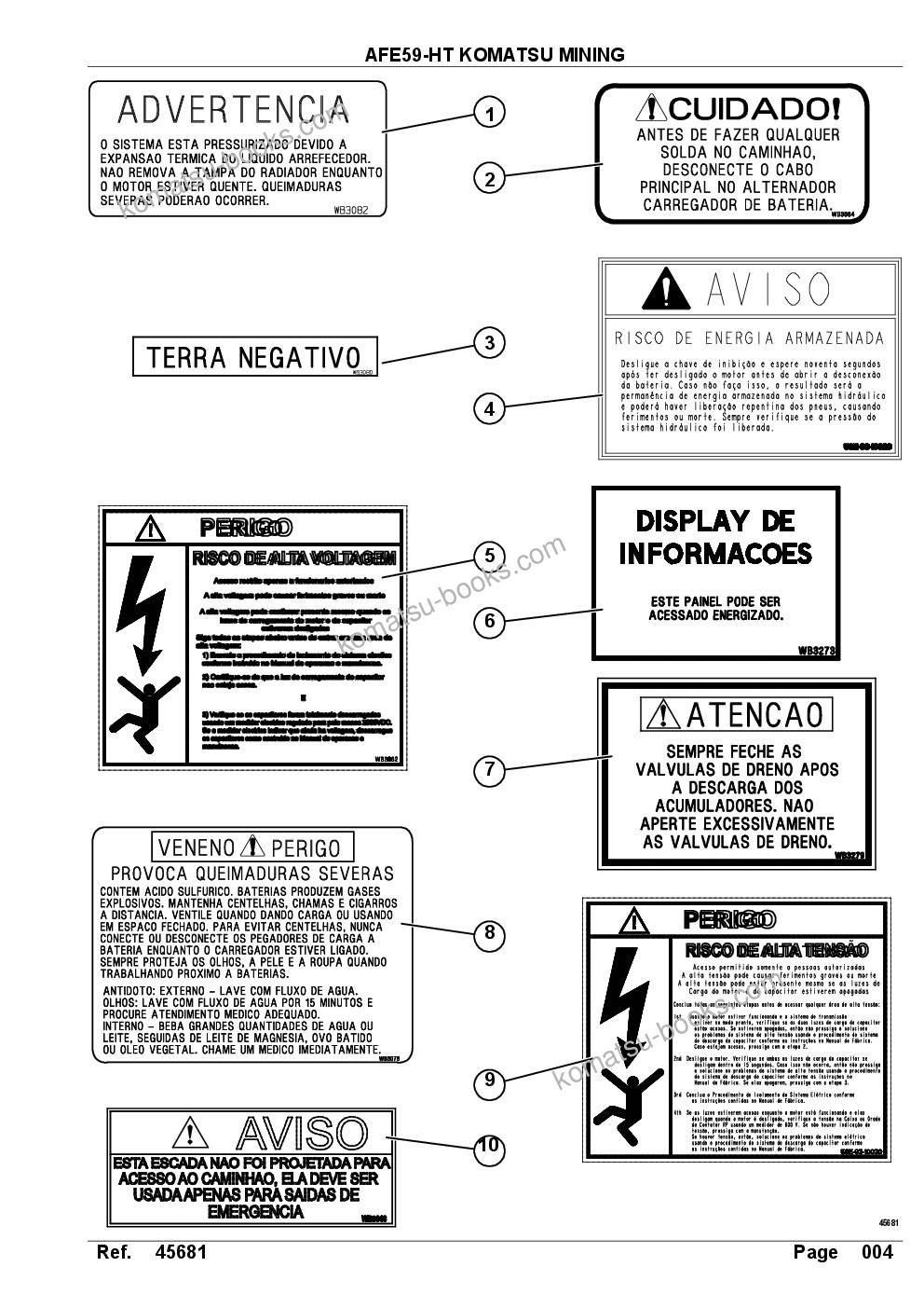 Komatsu AFE59-HT 930E-4 S/N A32141 - A32143, A32147 - A32149, A32154 - A32155 CARAJAS Parts catalog cover Page 6