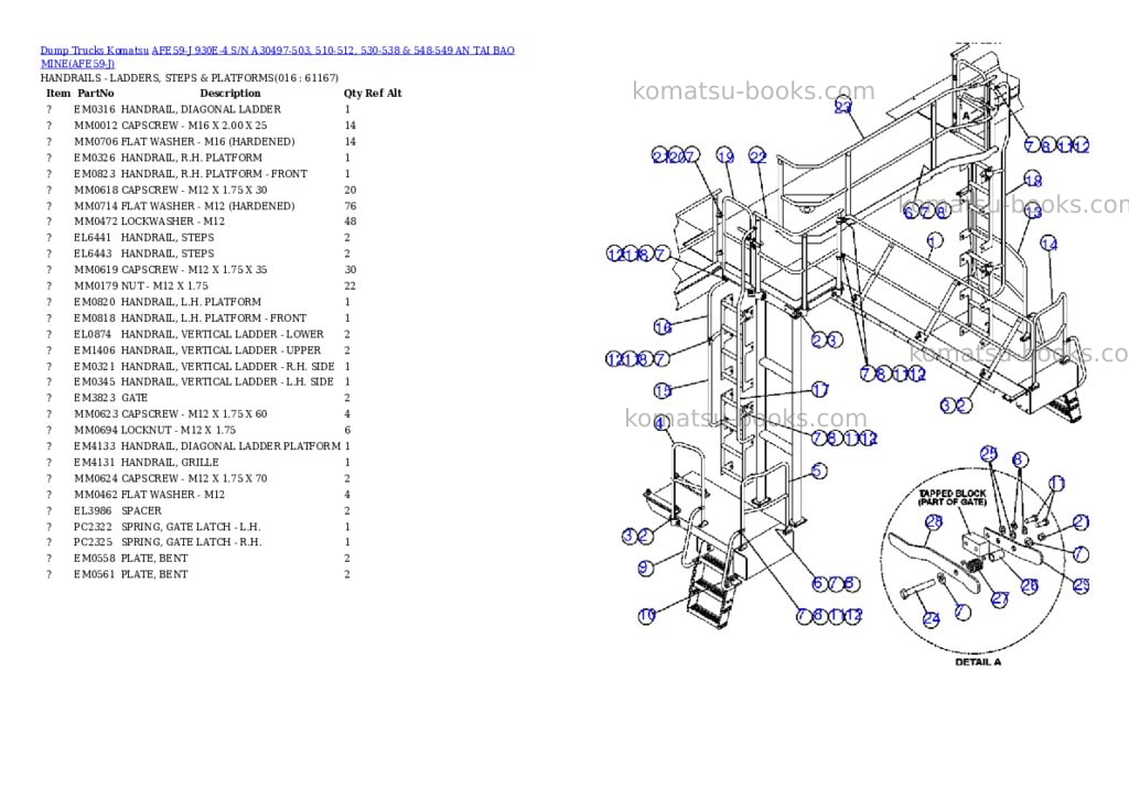 Komatsu afe59-j 930e-4 s/n a30497-503, 510-512, 530-538 & 548-549 an tai bao mine Parts catalog cover Page 8