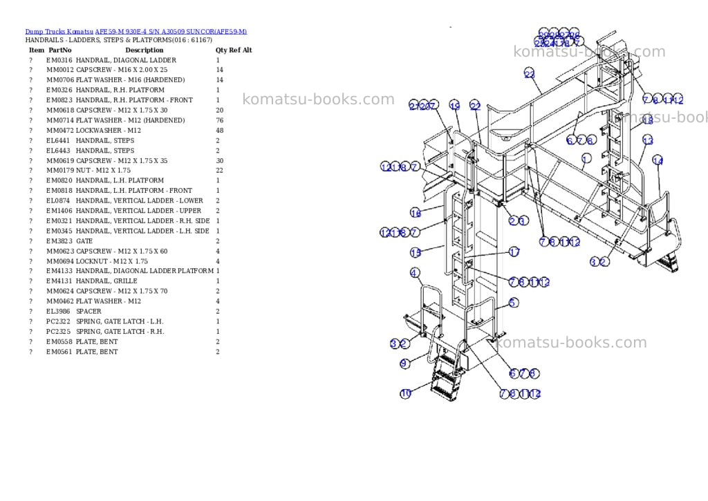 Komatsu afe59-m 930e-4 s/n a30509 suncor Parts catalog cover Page 8 Komatsu afe59-m 930e-4 s/n a30509 suncor Parts catalog cover Page 8