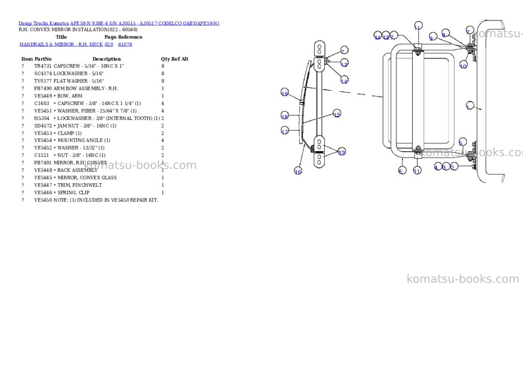 Komatsu afe59-n 930e-4 s/n a30515 - a30517 codelco gaby Parts catalog cover Page 10 Komatsu afe59-n 930e-4 s/n a30515 - a30517 codelco gaby Parts catalog cover Page 10
