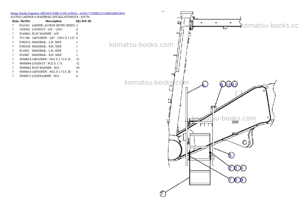 Komatsu afe59-n 930e-4 s/n a30515 - a30517 codelco gaby Parts catalog cover Page 6 Komatsu afe59-n 930e-4 s/n a30515 - a30517 codelco gaby Parts catalog cover Page 6