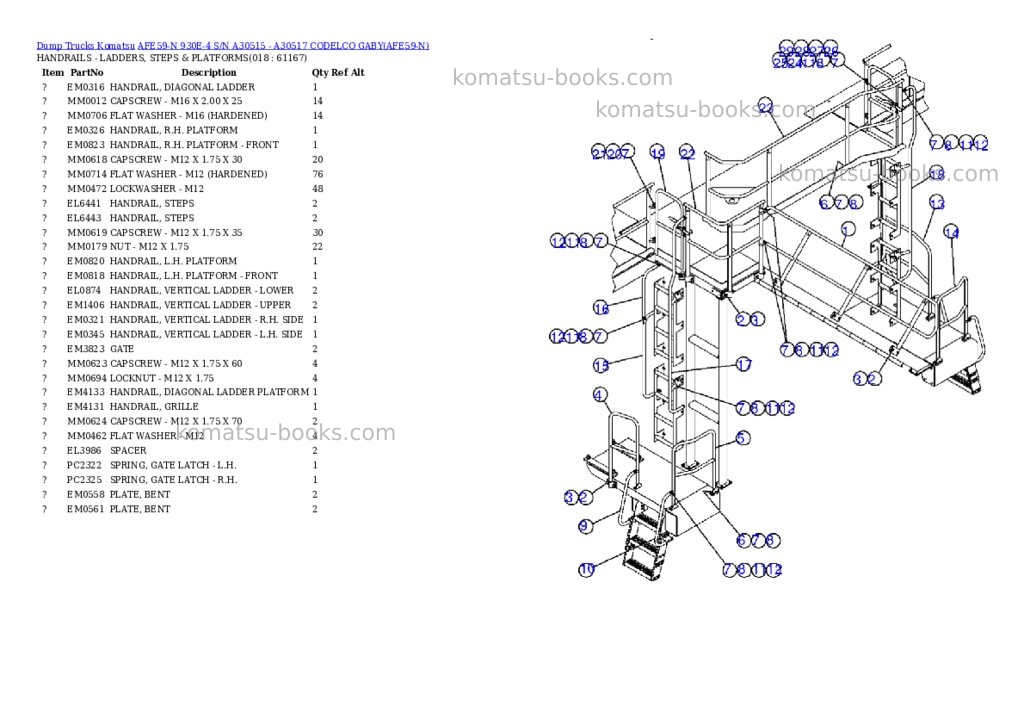 Komatsu afe59-n 930e-4 s/n a30515 - a30517 codelco gaby Parts catalog cover Page 8 Komatsu afe59-n 930e-4 s/n a30515 - a30517 codelco gaby Parts catalog cover Page 8