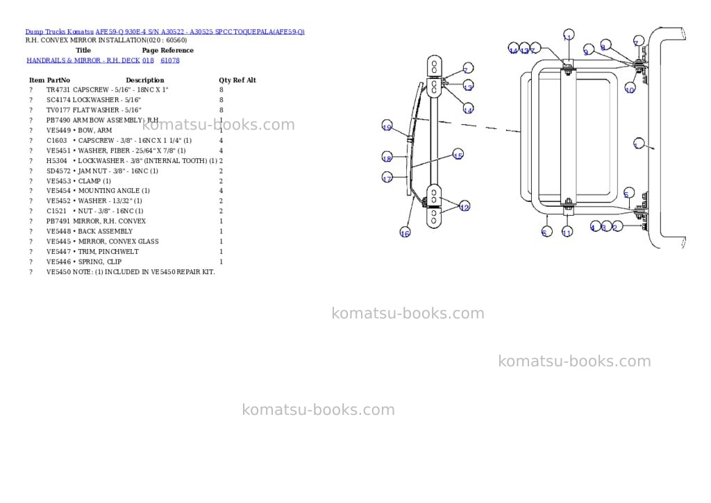 Komatsu afe59-q 930e-4 s/n a30522 - a30525 spcc toquepala Parts catalog cover Page 10 Komatsu afe59-q 930e-4 s/n a30522 - a30525 spcc toquepala Parts catalog cover Page 10