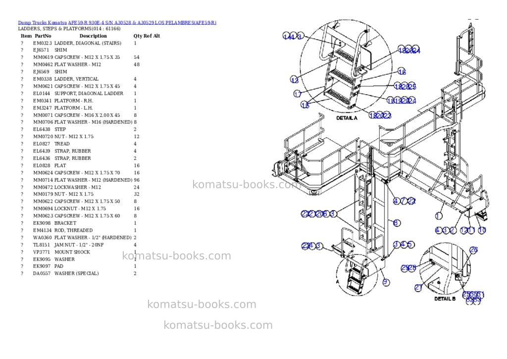 Komatsu afe59-r 930e-4 s/n a30528 & a30529 los pelambres Parts catalog cover Page 7 Komatsu afe59-r 930e-4 s/n a30528 & a30529 los pelambres Parts catalog cover Page 7