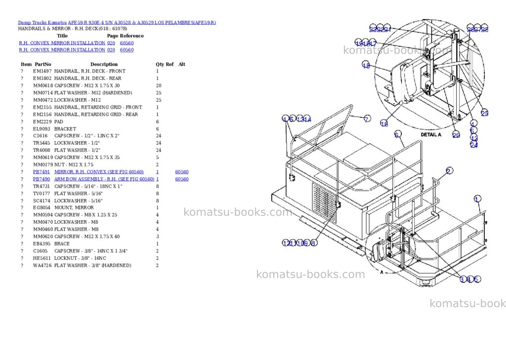 Komatsu afe59-r 930e-4 s/n a30528 & a30529 los pelambres Parts catalog cover Page 9 Komatsu afe59-r 930e-4 s/n a30528 & a30529 los pelambres Parts catalog cover Page 9