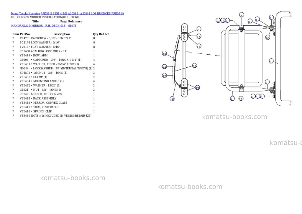Komatsu afe59-s 930e-4 s/n a30543 - a30544 los bronces Parts catalog cover Page 10 Komatsu afe59-s 930e-4 s/n a30543 - a30544 los bronces Parts catalog cover Page 10