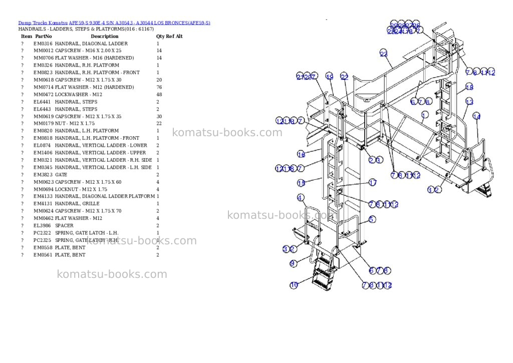 Komatsu afe59-s 930e-4 s/n a30543 - a30544 los bronces Parts catalog cover Page 8 Komatsu afe59-s 930e-4 s/n a30543 - a30544 los bronces Parts catalog cover Page 8
