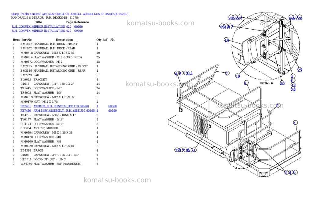 Komatsu afe59-s 930e-4 s/n a30543 - a30544 los bronces Parts catalog cover Page 9 Komatsu afe59-s 930e-4 s/n a30543 - a30544 los bronces Parts catalog cover Page 9