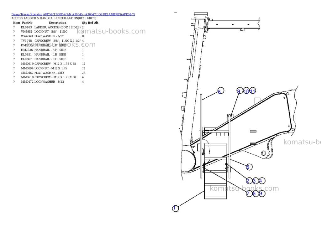 Komatsu afe59-t 930e-4 s/n a30545 - a30547 los pelambres Parts catalog cover Page 6 Komatsu afe59-t 930e-4 s/n a30545 - a30547 los pelambres Parts catalog cover Page 6