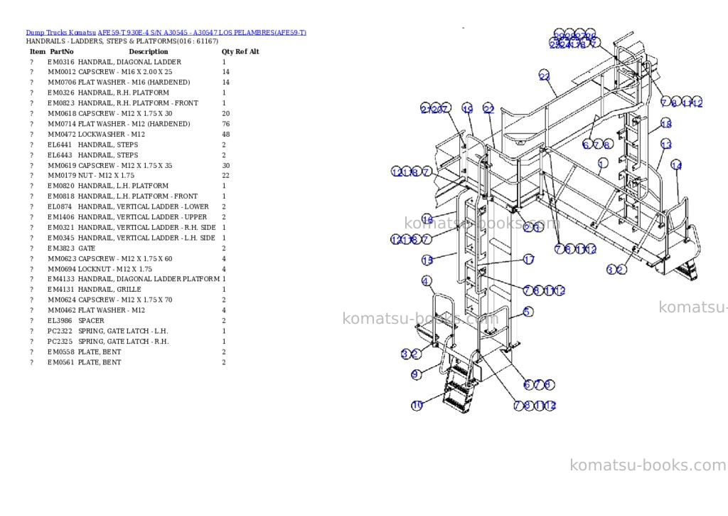 Komatsu afe59-t 930e-4 s/n a30545 - a30547 los pelambres Parts catalog cover Page 8 Komatsu afe59-t 930e-4 s/n a30545 - a30547 los pelambres Parts catalog cover Page 8