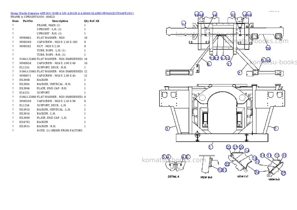 Komatsu afe59-u 930e-4 s/n a30539 & a30540 glamis penasquito Parts catalog cover Page 5 Komatsu afe59-u 930e-4 s/n a30539 & a30540 glamis penasquito Parts catalog cover Page 5