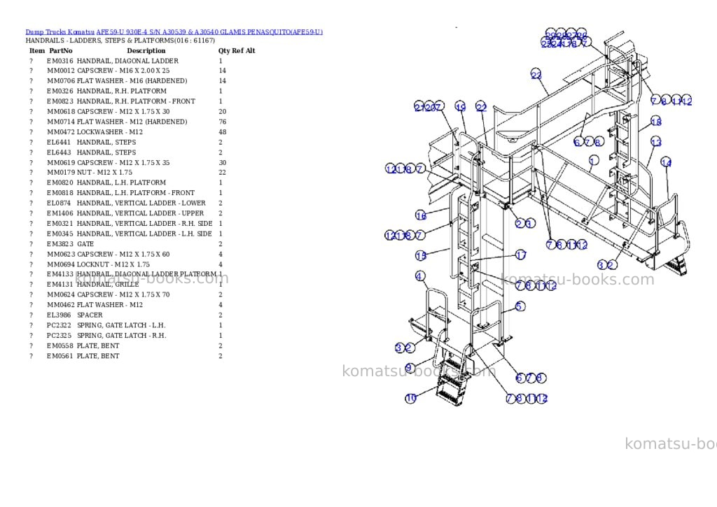 Komatsu afe59-u 930e-4 s/n a30539 & a30540 glamis penasquito Parts catalog cover Page 8 Komatsu afe59-u 930e-4 s/n a30539 & a30540 glamis penasquito Parts catalog cover Page 8