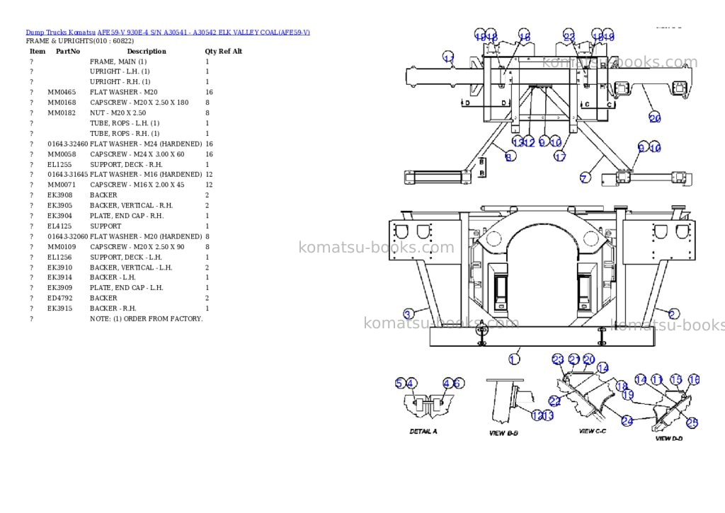 Komatsu afe59-v 930e-4 s/n a30541 - a30542 elk valley coal Parts catalog cover Page 5