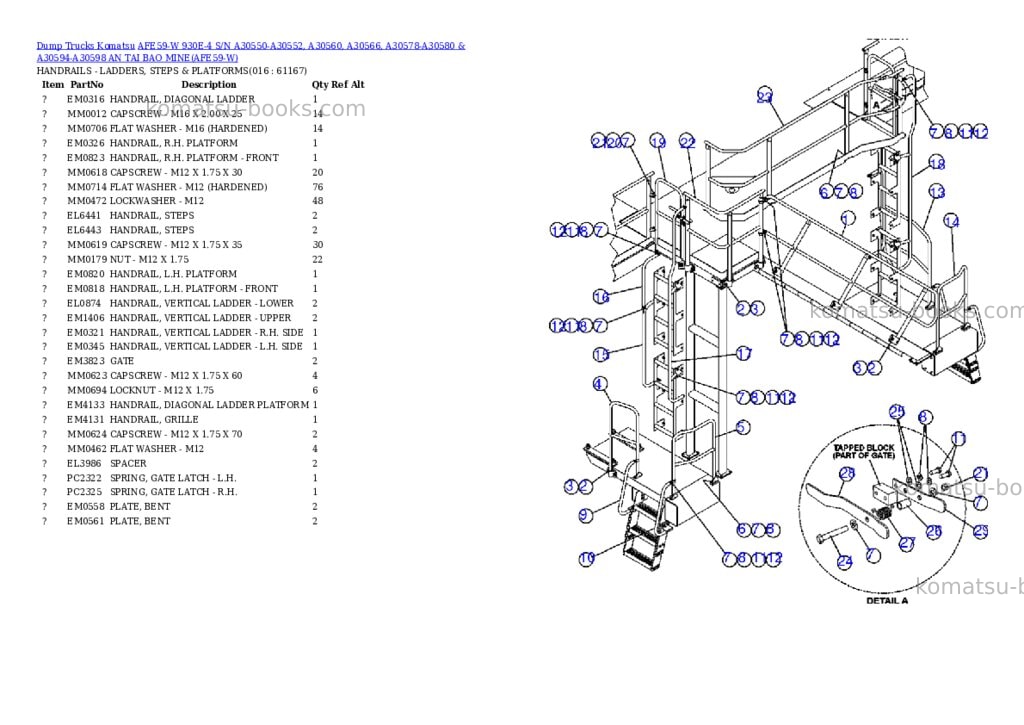Komatsu afe59-w 930e-4 s/n a30550-a30552, a30560, a30566, a30578-a30580 & a30594-a30598 an tai bao mine Parts catalog cover Page 8