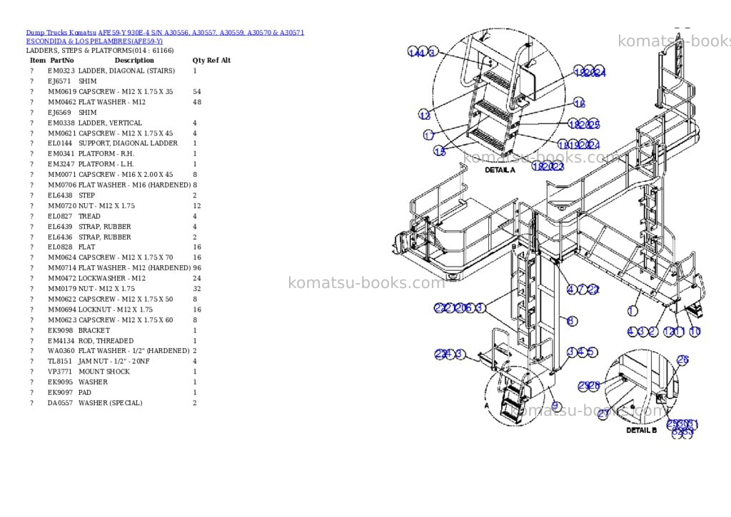 Komatsu afe59-y 930e-4 s/n a30556, a30557, a30559, a30570 & a30571 escondida & los pelambres Parts catalog cover Page 7