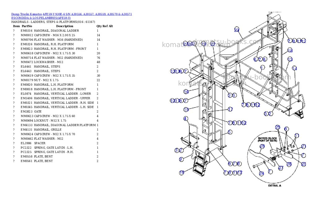 Komatsu afe59-y 930e-4 s/n a30556, a30557, a30559, a30570 & a30571 escondida & los pelambres Parts catalog cover Page 8