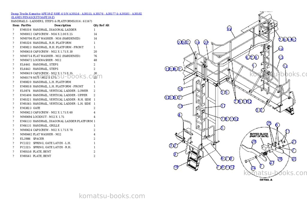 Komatsu afe59-z 930e-4 s/n a30554 - a30555, a30576 - a30577 & a30581 - a30582 glamis penasquito Parts catalog cover Page 8
