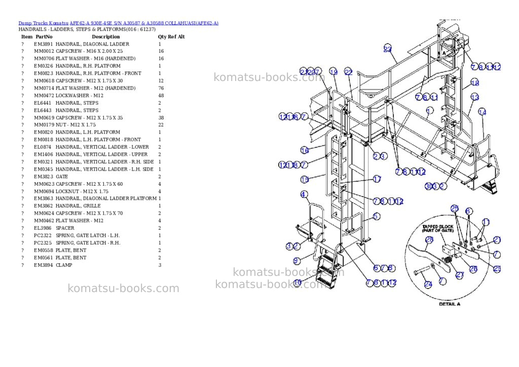 Komatsu afe62-a 930e-4se s/n a30587 & a30588 collahuasi Parts catalog cover Page 2