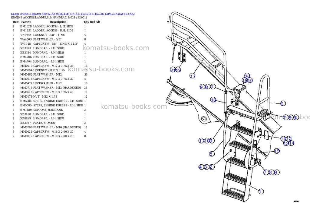 Komatsu afe62-aa 930e-4se s/n a31153 & a31155 antapaccay Parts catalog cover Page 7 Komatsu afe62-aa 930e-4se s/n a31153 & a31155 antapaccay Parts catalog cover Page 7
