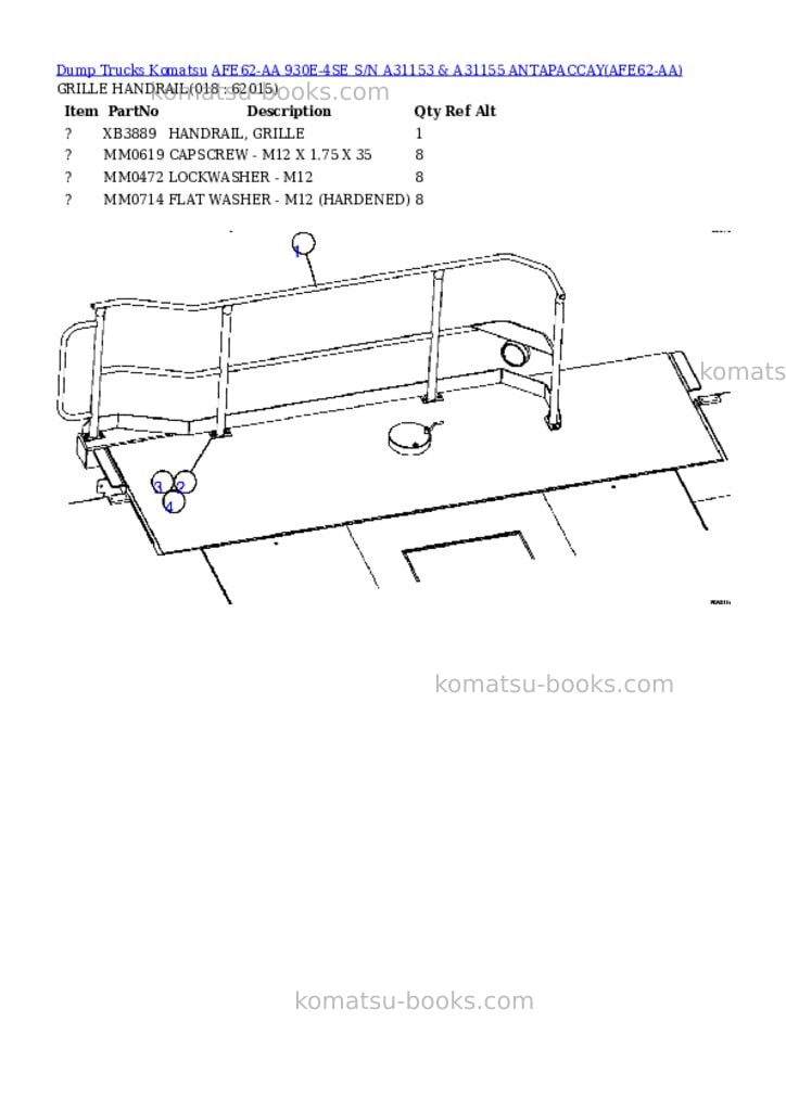 Komatsu afe62-aa 930e-4se s/n a31153 & a31155 antapaccay Parts catalog cover Page 9 Komatsu afe62-aa 930e-4se s/n a31153 & a31155 antapaccay Parts catalog cover Page 9