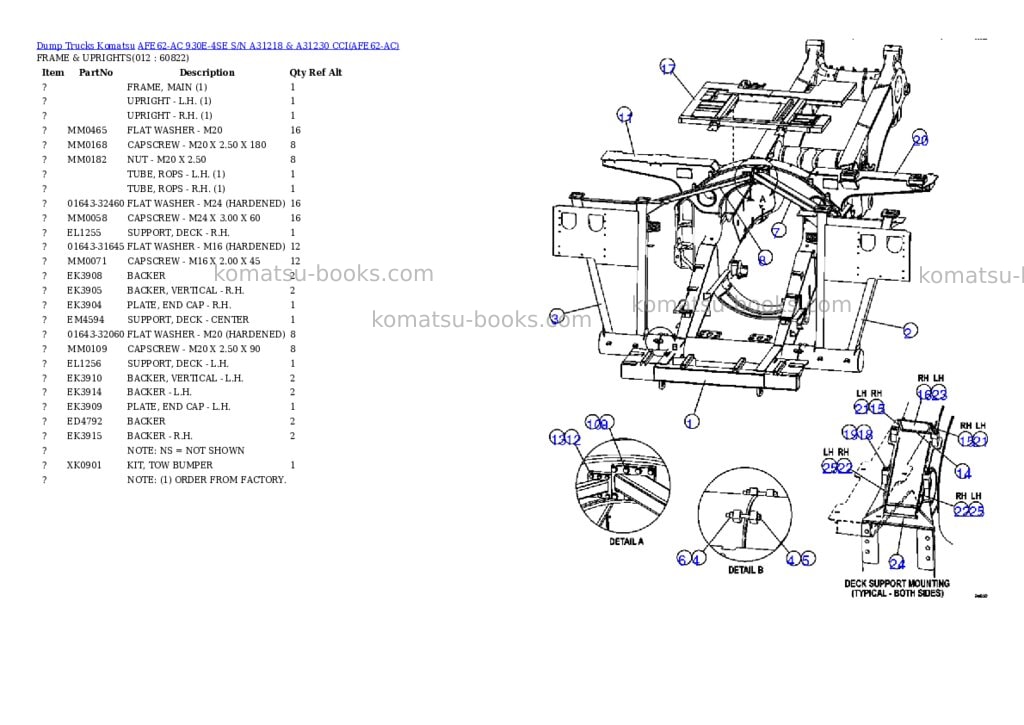 Komatsu afe62-ac 930e-4se s/n a31218 & a31230 cci Parts catalog cover Page 6 Komatsu afe62-ac 930e-4se s/n a31218 & a31230 cci Parts catalog cover Page 6