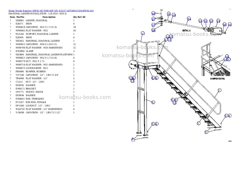 Komatsu afe62-ad 930e-4se s/n a31227 antapaccay Parts catalog cover Page 2