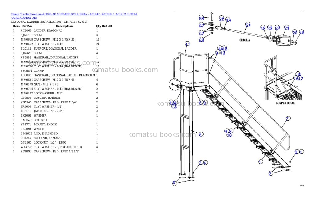 Komatsu afe62-ae 930e-4se s/n a31245 - a31247, a31250 & a31252 sierra gorda Parts catalog cover Page 8 Komatsu afe62-ae 930e-4se s/n a31245 - a31247, a31250 & a31252 sierra gorda Parts catalog cover Page 8
