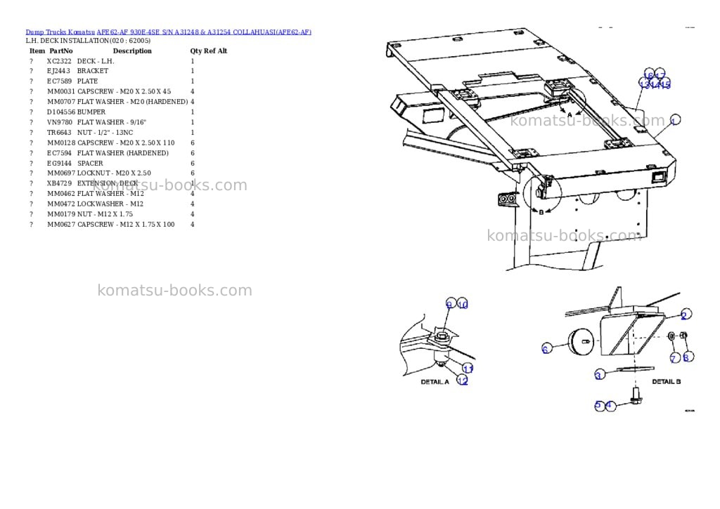 Komatsu afe62-af 930e-4se s/n a31248 & a31254 collahuasi Parts catalog cover Page 10 Komatsu afe62-af 930e-4se s/n a31248 & a31254 collahuasi Parts catalog cover Page 10