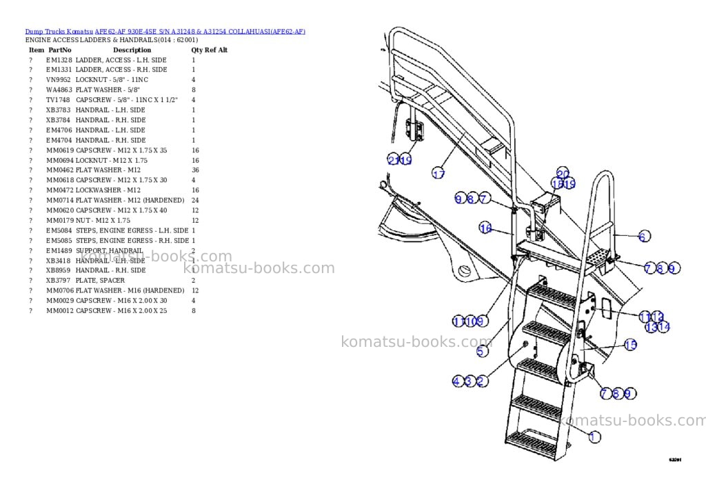 Komatsu afe62-af 930e-4se s/n a31248 & a31254 collahuasi Parts catalog cover Page 7 Komatsu afe62-af 930e-4se s/n a31248 & a31254 collahuasi Parts catalog cover Page 7