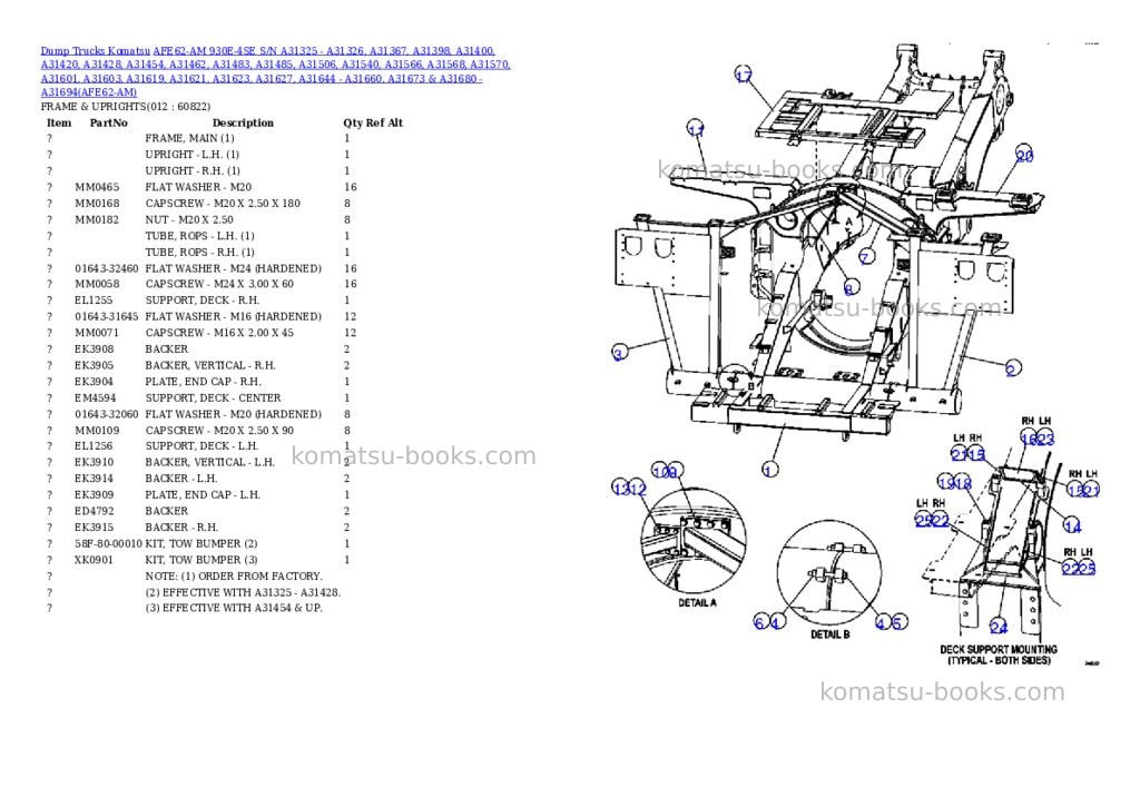 Komatsu afe62-am 930e-4se s/n a31325 - a31326, a31367, a31398, a31400, a31420, a31428, a31454, a31462, a31483, a31485, a31506, a31540, a31566, a31568, a31570, a31601, a31603, a31619, a31621, a31623, a31627, a31644 - a31660, a31673 & a31680 - a31694 bingham canyon Parts catalog cover Page 6 Komatsu afe62-am 930e-4se s/n a31325 - a31326, a31367, a31398, a31400, a31420, a31428, a31454, a31462, a31483, a31485, a31506, a31540, a31566, a31568, a31570, a31601, a31603, a31619, a31621, a31623, a31627, a31644 - a31660, a31673 & a31680 - a31694 bingham canyon Parts catalog cover Page 6