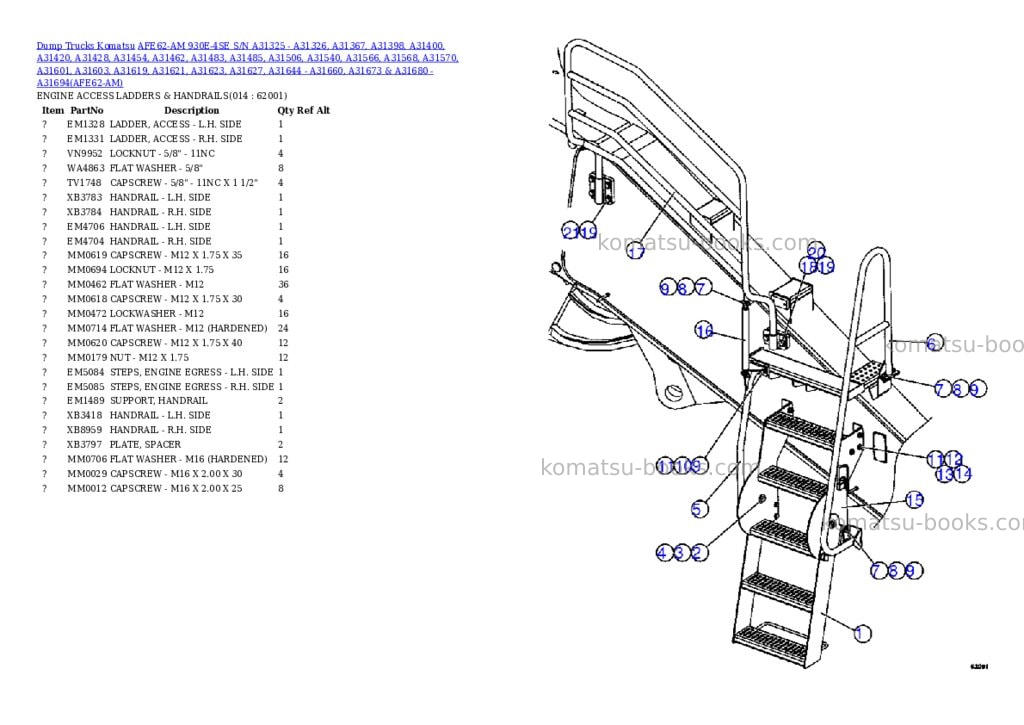 Komatsu afe62-am 930e-4se s/n a31325 - a31326, a31367, a31398, a31400, a31420, a31428, a31454, a31462, a31483, a31485, a31506, a31540, a31566, a31568, a31570, a31601, a31603, a31619, a31621, a31623, a31627, a31644 - a31660, a31673 & a31680 - a31694 bingham canyon Parts catalog cover Page 7 Komatsu afe62-am 930e-4se s/n a31325 - a31326, a31367, a31398, a31400, a31420, a31428, a31454, a31462, a31483, a31485, a31506, a31540, a31566, a31568, a31570, a31601, a31603, a31619, a31621, a31623, a31627, a31644 - a31660, a31673 & a31680 - a31694 bingham canyon Parts catalog cover Page 7