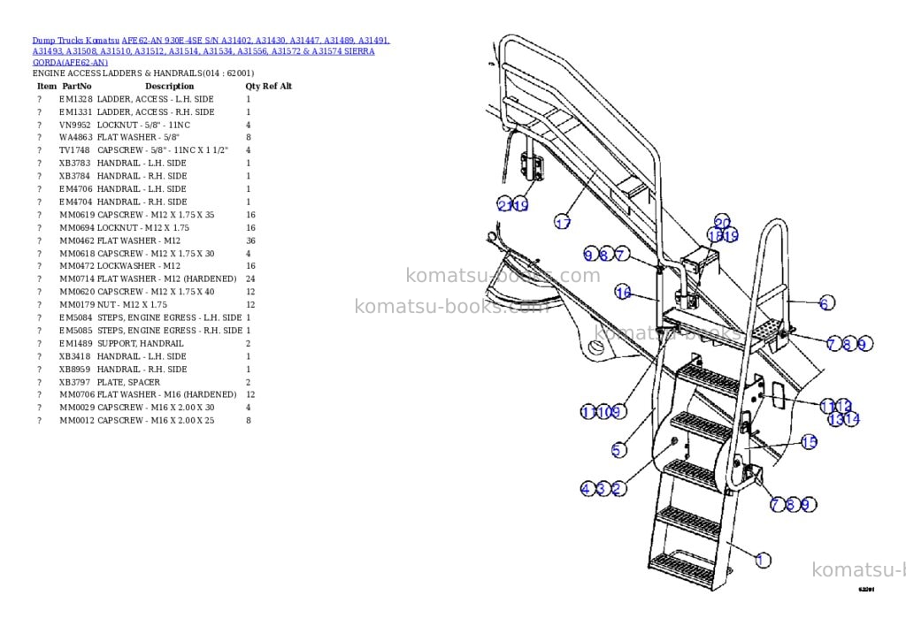 Komatsu afe62-an 930e-4se s/n a31402, a31430, a31447, a31489, a31491, a31493, a31508, a31510, a31512, a31514, a31534, a31556, a31572 & a31574 sierra gorda Parts catalog cover Page 7 Komatsu afe62-an 930e-4se s/n a31402, a31430, a31447, a31489, a31491, a31493, a31508, a31510, a31512, a31514, a31534, a31556, a31572 & a31574 sierra gorda Parts catalog cover Page 7