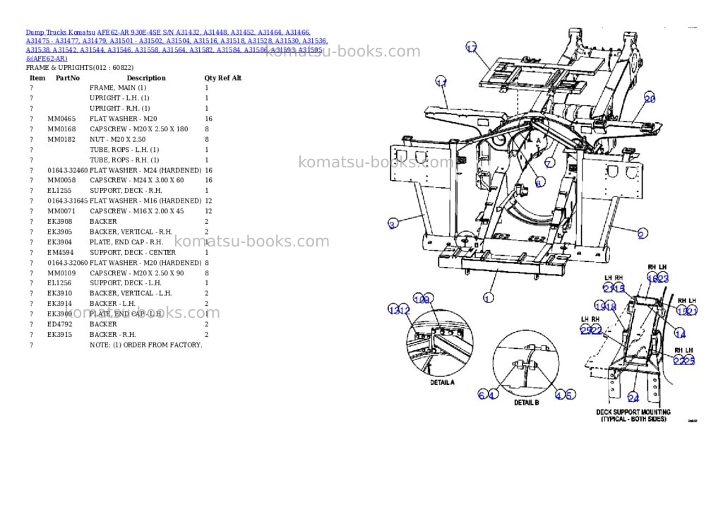 Komatsu afe62-ar 930e-4se s/n a31432, a31448, a31452, a31464, a31466, a31475 - a31477, a31479, a31501 - a31502, a31504, a31516, a31518, a31528, a31530, a31536, a31538, a31542, a31544, a31546, a31558, a31564, a31582, a31584, a31586, a31593, a31595 & a31597 antamina Parts catalog cover Page 6 Komatsu afe62-ar 930e-4se s/n a31432, a31448, a31452, a31464, a31466, a31475 - a31477, a31479, a31501 - a31502, a31504, a31516, a31518, a31528, a31530, a31536, a31538, a31542, a31544, a31546, a31558, a31564, a31582, a31584, a31586, a31593, a31595 & a31597 antamina Parts catalog cover Page 6