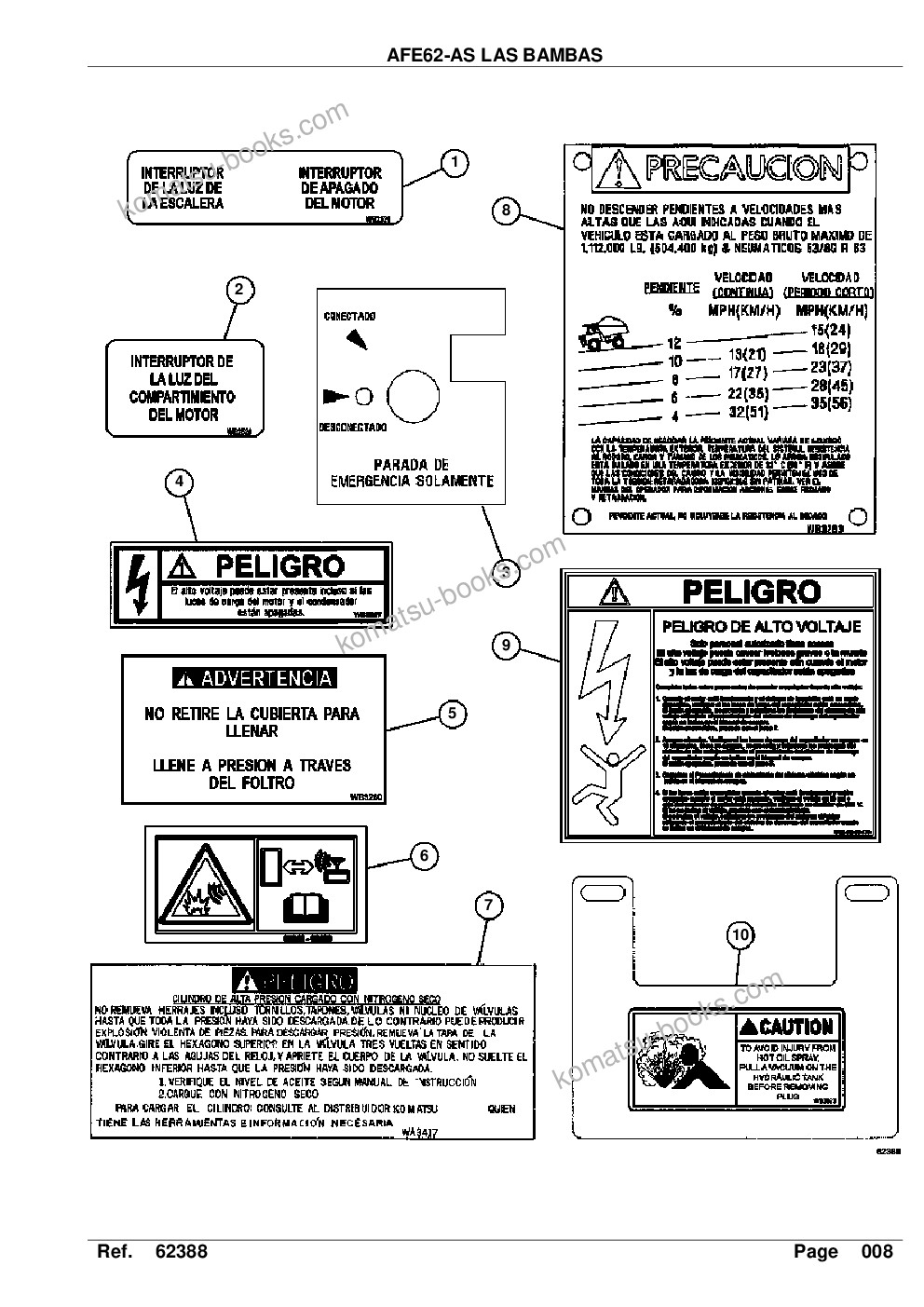 Komatsu afe62-as 930e-4se s/n a31548, a31550, a31560 & a31562 las bambas Parts catalog cover Page 10 Komatsu afe62-as 930e-4se s/n a31548, a31550, a31560 & a31562 las bambas Parts catalog cover Page 10