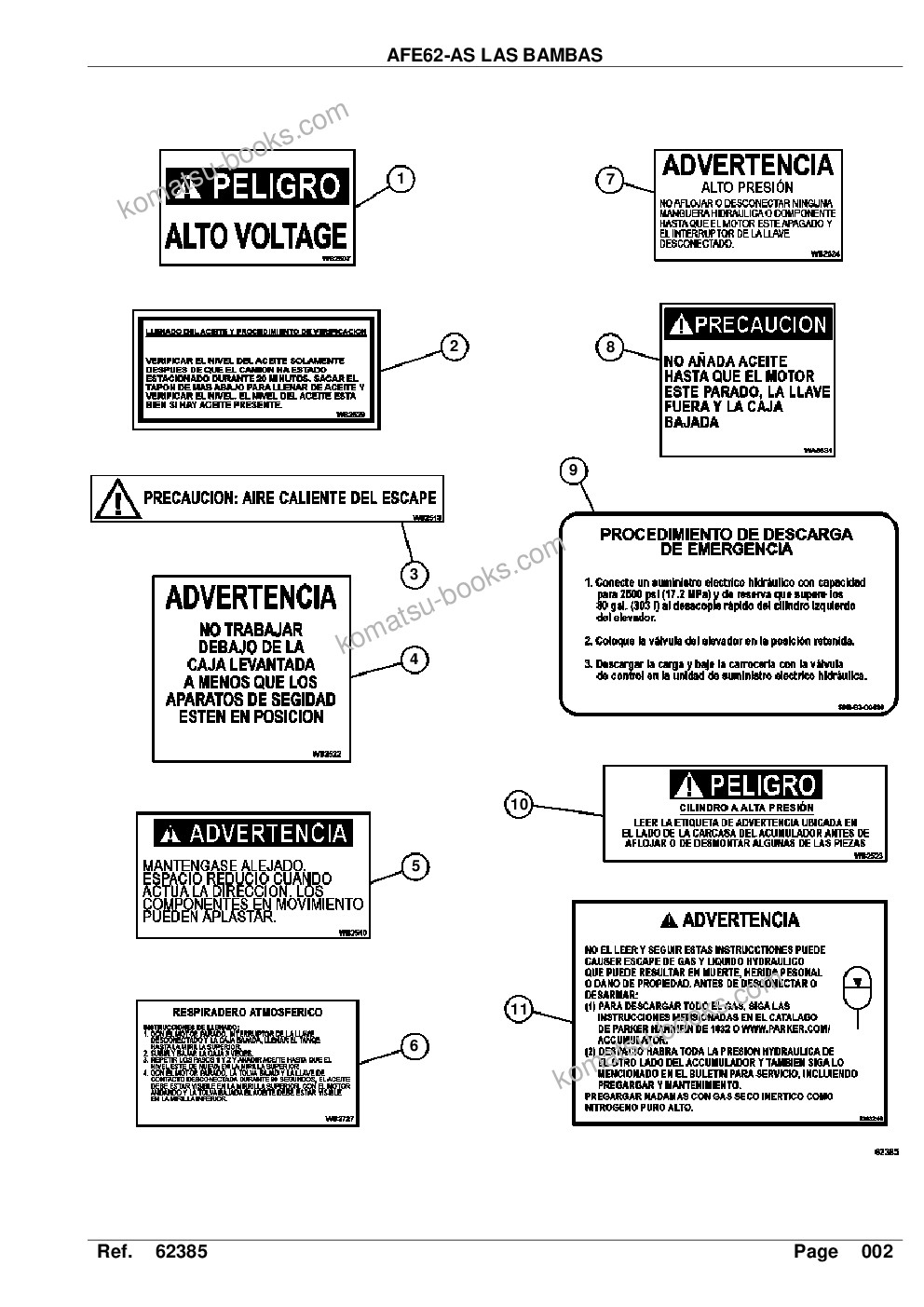 Komatsu afe62-as 930e-4se s/n a31548, a31550, a31560 & a31562 las bambas Parts catalog cover Page 4 Komatsu afe62-as 930e-4se s/n a31548, a31550, a31560 & a31562 las bambas Parts catalog cover Page 4