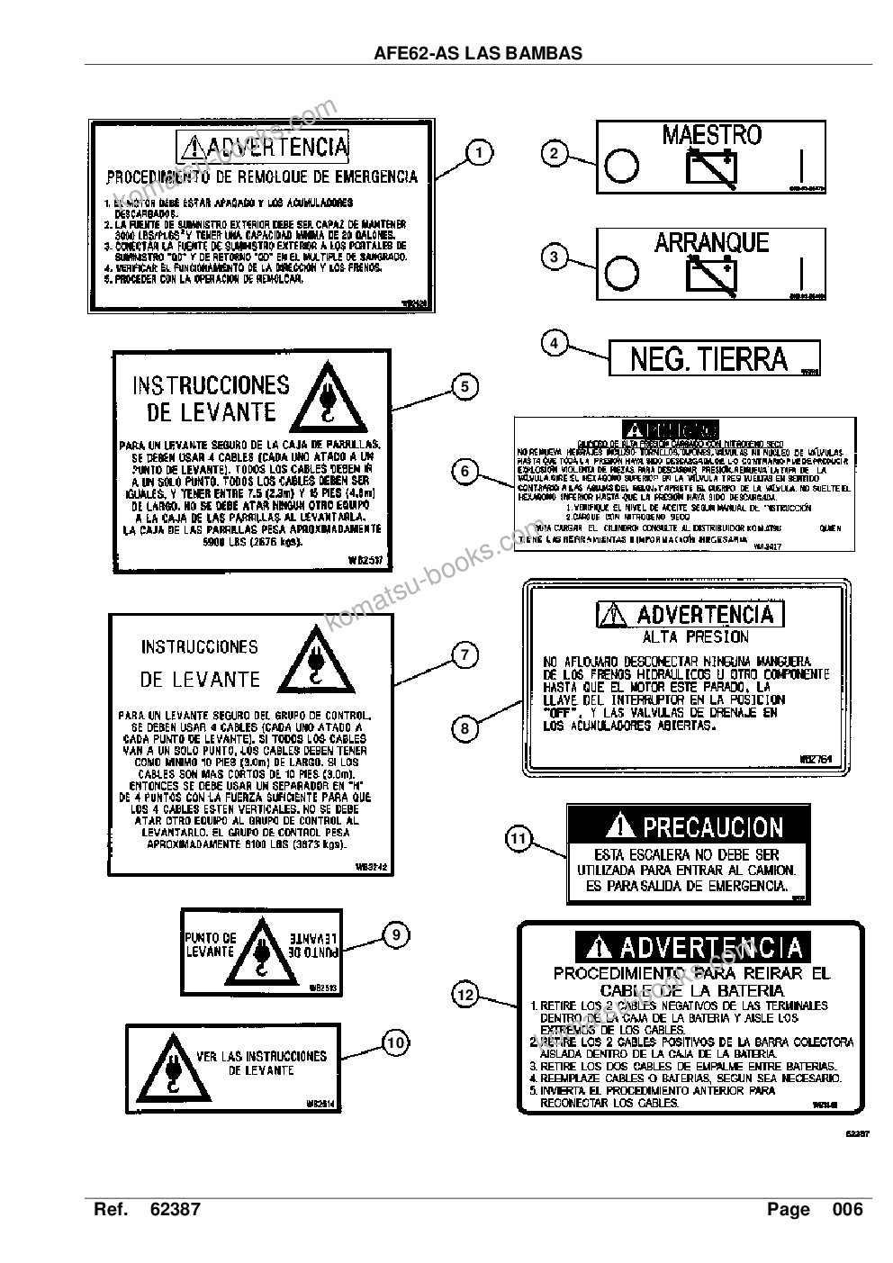 Komatsu afe62-as 930e-4se s/n a31548, a31550, a31560 & a31562 las bambas Parts catalog cover Page 8 Komatsu afe62-as 930e-4se s/n a31548, a31550, a31560 & a31562 las bambas Parts catalog cover Page 8