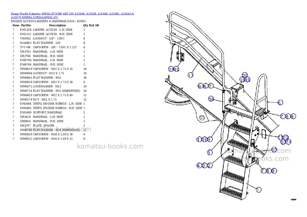 Komatsu afe62-at 930e-4se s/n a31636, a31638, a31640, a31642, a31663 & a31670 sierra gorda Parts catalog cover Page 7 Komatsu afe62-at 930e-4se s/n a31636, a31638, a31640, a31642, a31663 & a31670 sierra gorda Parts catalog cover Page 7