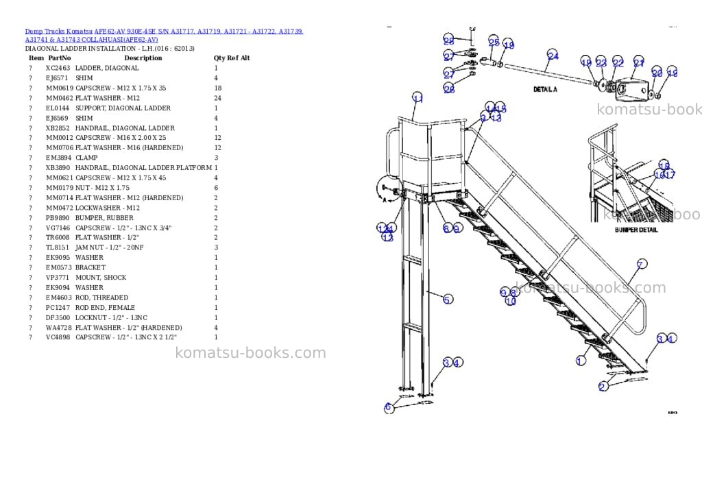 Komatsu afe62-av 930e-4se s/n a31717, a31719, a31721 - a31722, a31739, a31741 & a31743 collahuasi Parts catalog cover Page 8