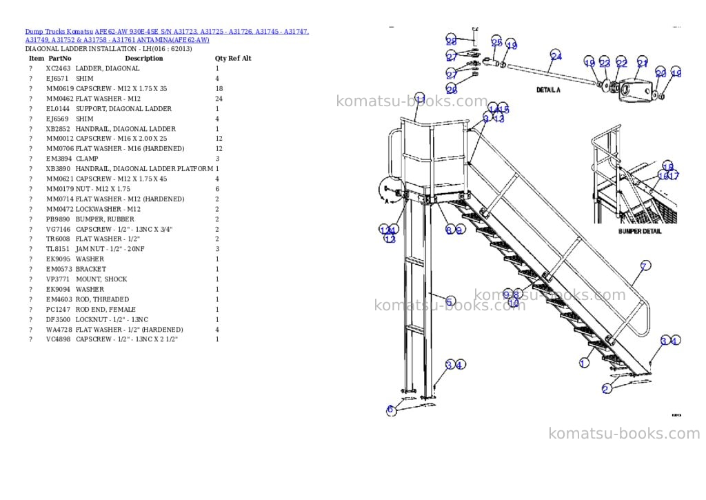 Komatsu afe62-aw 930e-4se s/n a31723, a31725 - a31726, a31745 - a31747, a31749, a31752 & a31758 - a31761 antamina Parts catalog cover Page 8