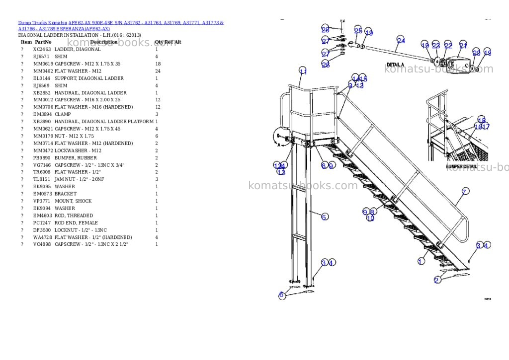 Komatsu afe62-ax 930e-4se s/n a31762 - a31763, a31769, a31771, a31773 & a31786 - a31789 esperanza Parts catalog cover Page 8