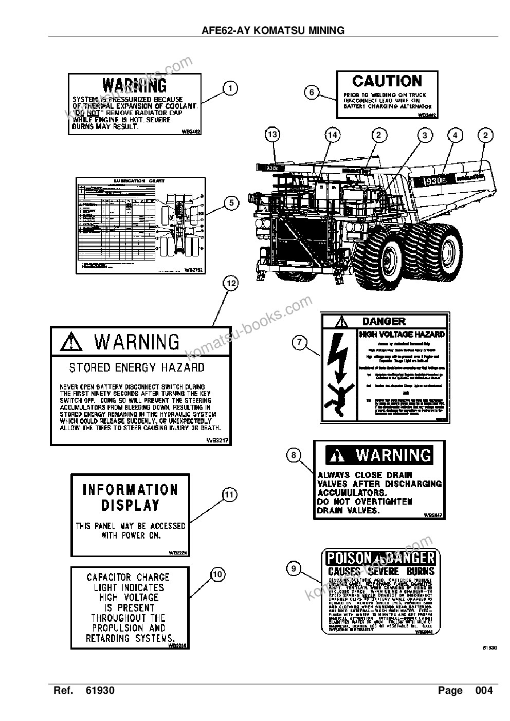 Komatsu afe62-ay 930e-4se s/n a31772 cliffs michigan operations Parts catalog cover Page 6