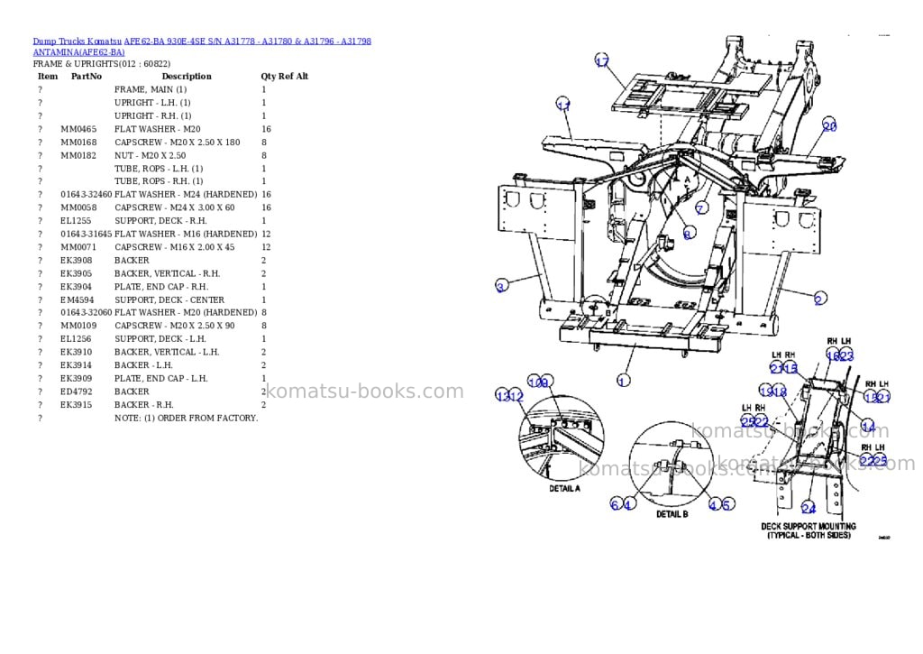Komatsu afe62-ba 930e-4se s/n a31778 - a31780 & a31796 - a31798 antamina Parts catalog cover Page 6 Komatsu afe62-ba 930e-4se s/n a31778 - a31780 & a31796 - a31798 antamina Parts catalog cover Page 6