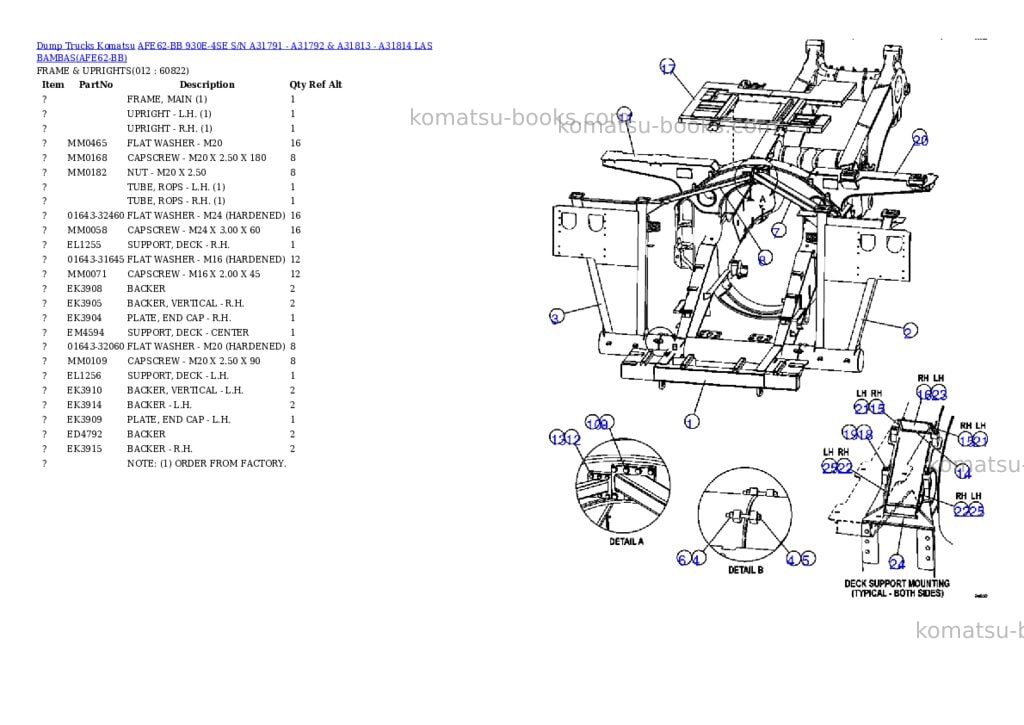 Komatsu afe62-bb 930e-4se s/n a31791 - a31792 & a31813 - a31814 las bambas Parts catalog cover Page 6 Komatsu afe62-bb 930e-4se s/n a31791 - a31792 & a31813 - a31814 las bambas Parts catalog cover Page 6