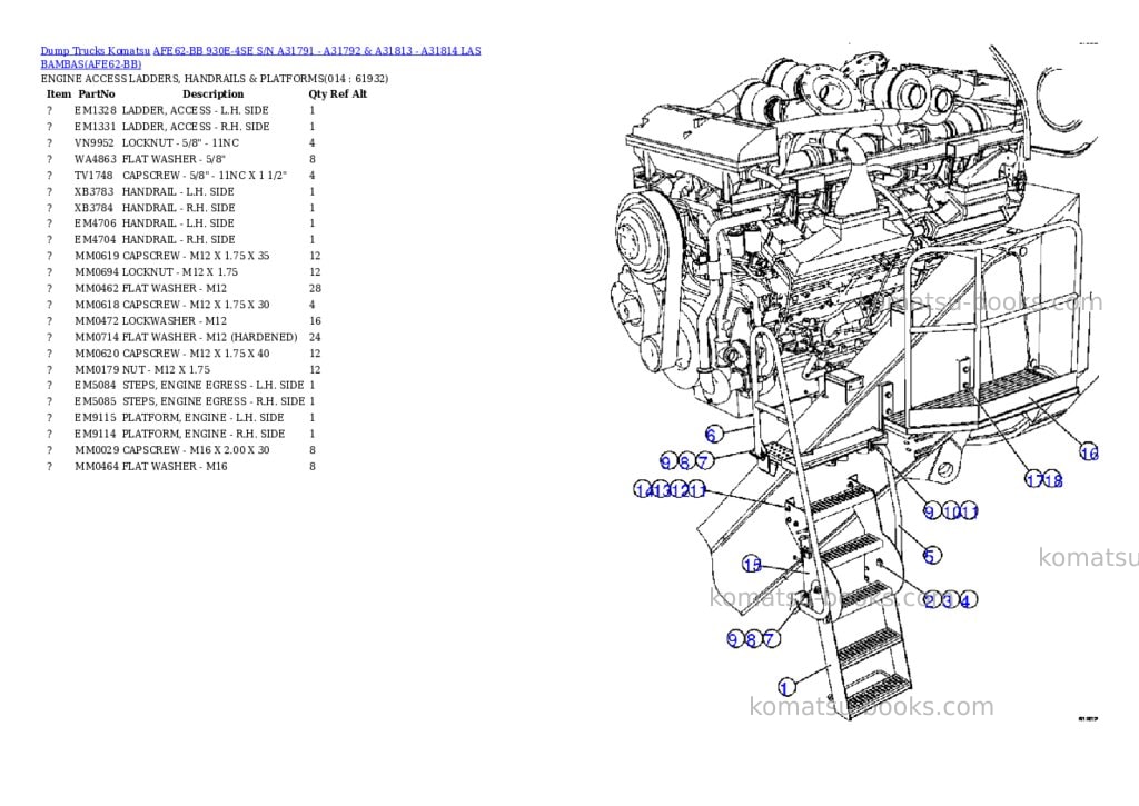Komatsu afe62-bb 930e-4se s/n a31791 - a31792 & a31813 - a31814 las bambas Parts catalog cover Page 7 Komatsu afe62-bb 930e-4se s/n a31791 - a31792 & a31813 - a31814 las bambas Parts catalog cover Page 7