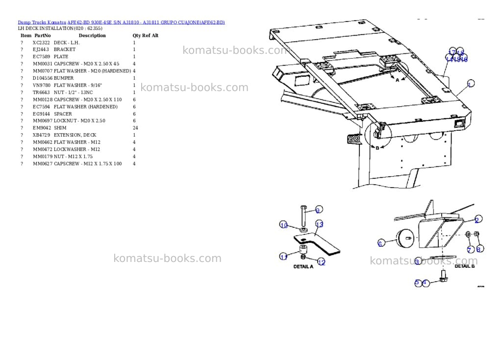 Komatsu afe62-bd 930e-4se s/n a31810 - a31811 grupo cuajone Parts catalog cover Page 10 Komatsu afe62-bd 930e-4se s/n a31810 - a31811 grupo cuajone Parts catalog cover Page 10