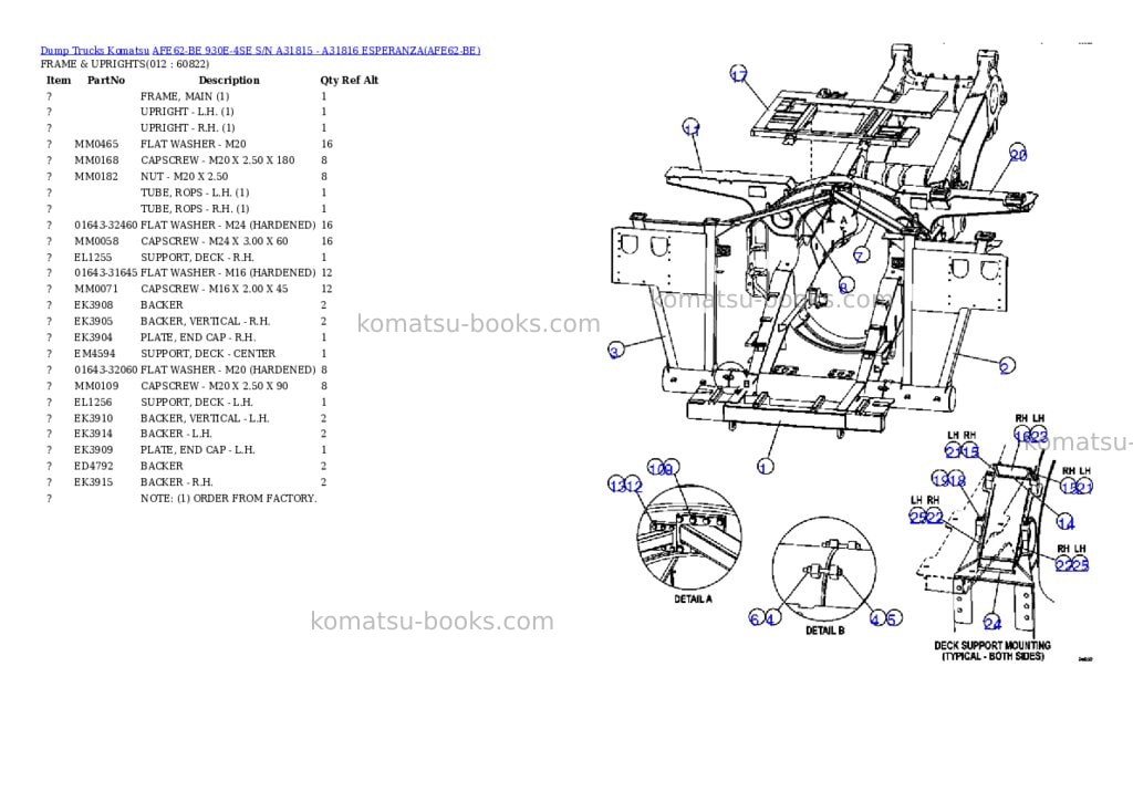 Komatsu afe62-be 930e-4se s/n a31815 - a31816 esperanza Parts catalog cover Page 6 Komatsu afe62-be 930e-4se s/n a31815 - a31816 esperanza Parts catalog cover Page 6