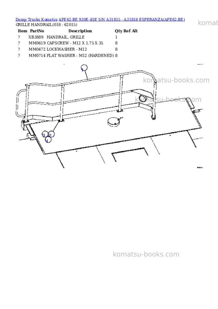 Komatsu afe62-be 930e-4se s/n a31815 - a31816 esperanza Parts catalog cover Page 9 Komatsu afe62-be 930e-4se s/n a31815 - a31816 esperanza Parts catalog cover Page 9