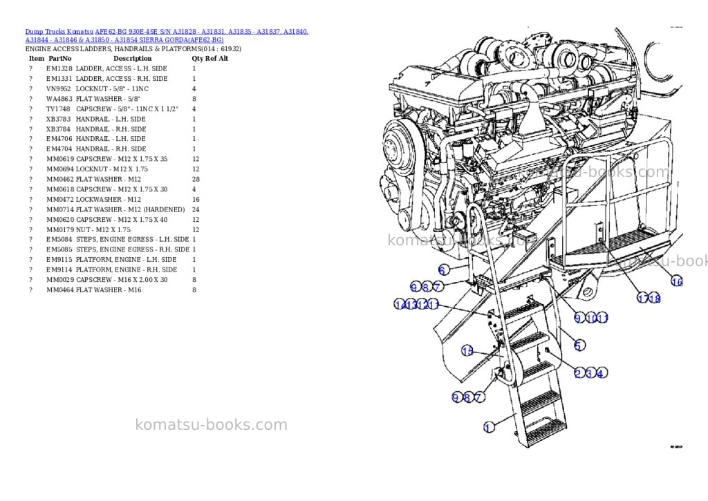Komatsu afe62-bg 930e-4se s/n a31828 - a31831, a31835 - a31837, a31840, a31844 - a31846 & a31850 - a31854 sierra gorda Parts catalog cover Page 7 Komatsu afe62-bg 930e-4se s/n a31828 - a31831, a31835 - a31837, a31840, a31844 - a31846 & a31850 - a31854 sierra gorda Parts catalog cover Page 7
